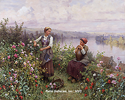 On the Terrace at Rolleboise - Daniel Ridgway Knight