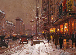 Porte St. Denis in Winter - Edouard Léon Cortès