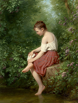 Young Girl by the Lake - Fritz Zuber-Buhler