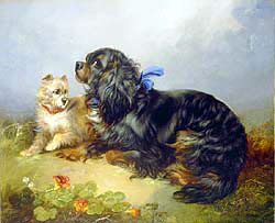 King Charles Spaniel and a Terrier - George Armfield