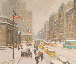 Winter on the Avenue at 42nd Street - Guy Carleton Wiggins